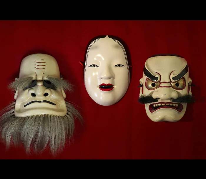 Les masques et personnages du kabuki en image